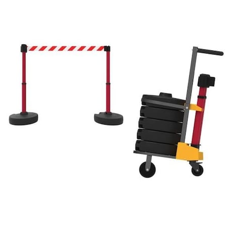 Accuform MOBILE BANNER STAKE STANCHION CART PRB922RD PRB922RD